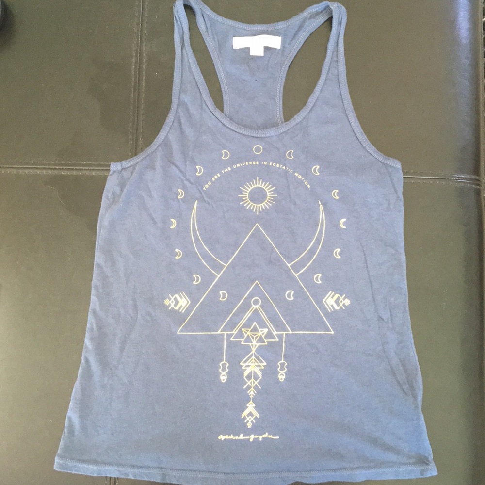 Rare Spiritual Gangster blue yoga babe tank XS S